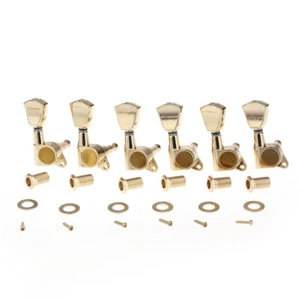 Musiclily Pro Gold 6 Inline Guitar Sealed Tuning Machine Heads Set Right Hand - Picture 1 of 5