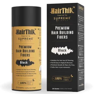 HairThik Hair Building Fibers, 25g, Instant Fuller Looking Hair | Black HFR/25B - Picture 1 of 7