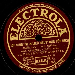 COMEDIAN HARMONISTS Ich sing mein Lied heut nur.../ Drunt' in der Lobau S5714 - Bild 1 von 2