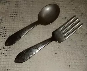 Vintage kleiner Rotkäppchen Kinderlöffel & Gabel Winthrop Silberplatte - Bild 1 von 4