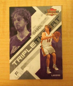 2009-10 Panini Threads triple amenaza Pau gasolina #7 Los Angeles Lakers - Imagen 1 de 2