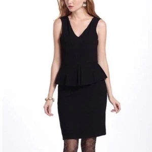 Ganni Anthropologie Miss Maple Black Peplum Sleeveless Dress Size Medium - Picture 1 of 9