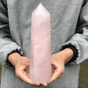 Piedra de obelisco de cristal de cuarzo rosa natural de 2,8 libras XA2250 - Imagen 1 de 18