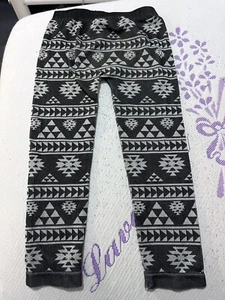 Faded Glory Gray/Black Design Leggings - One Size 4-6X - Picture 1 of 5