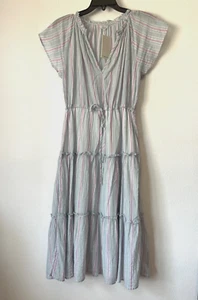 NWT Rails Cotton Textured Juni Placid Stripe Midi Dress Sz XS $238 - Picture 1 of 13