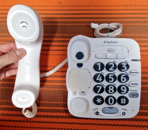 BT ' Big Button 100 Corded Telephone ' Battery Operated + Mount Stand ***Tested - Afbeelding 1 van 8