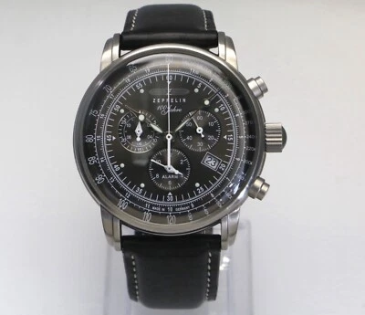 Reloj Hombre Zeppelin 43mm 7680-2 Alarma Cronógrafo 100 Aniversario Alemania Foto 1 de 4