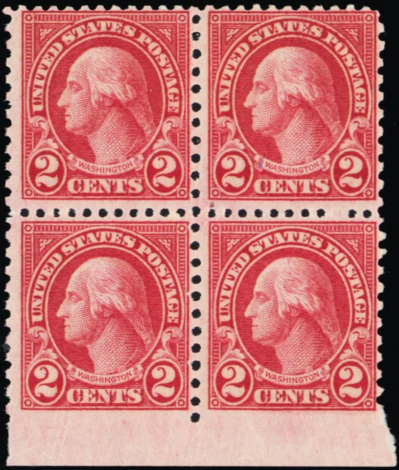 579, 2¢ MNH Block of Four Imperforate Bottom Margin Cat $560.00 - Stuart Katz - Image 1 of 1