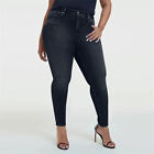 Women Tighten High Waist Curve Jeans Pencil Pants Zip Fly With Button Closure
