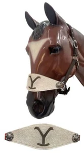Showman Nylon Bronc Halter w/ Leather Cowhide "Y" Branded Noseband - Picture 1 of 2