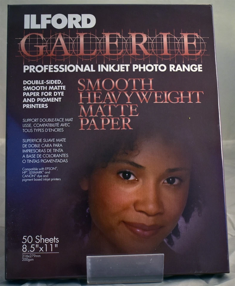 Ilford Galerie Smooth Heavyweight Matte Paper 8.5 X 11 Inch 50 Sheets - Image 1 of 2