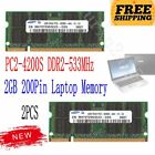 16GB 8GB 4GB 2GB DDR2-533Mhz PC2-4200S 200Pin RAM For Samsung Laptop Memory LOT