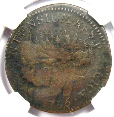 1786 Vermont Vermontensium Copper Coin - Certified NGC VF Details - Rare! - Image 1 of 4