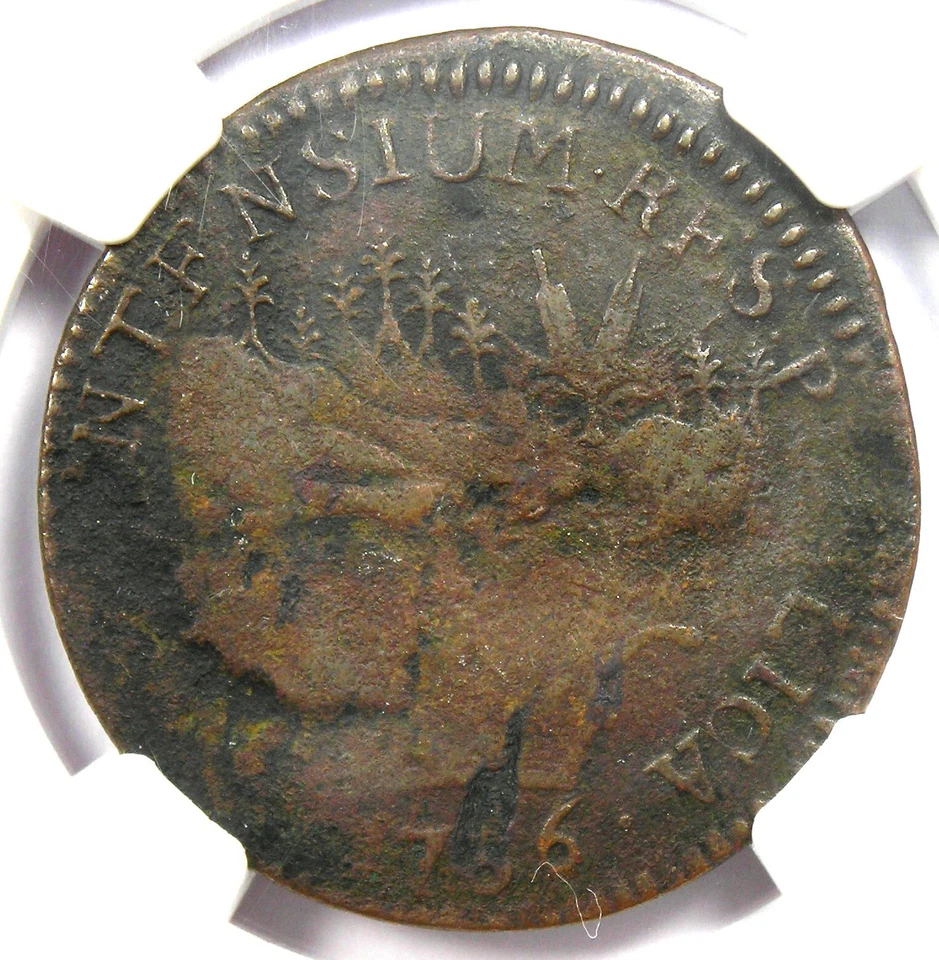 Moneda de cobre vermontensio de Vermont 1786 - Certificada NGC VF Detalles - ¡Rara! Foto 1 de 4