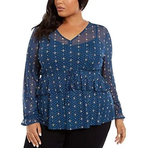 MSRP $60 Style & Co. Womens Plus Printed Ruffle Front Tunic Top Size 0X - Picture 1 of 1