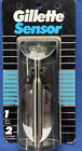 Vintage 1989 Gillette Sensor 1 Razor and 2 Cartridges USA Made