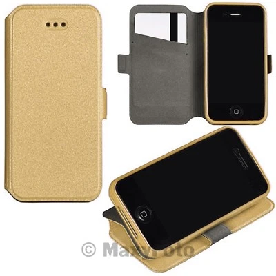 CUSTODIA BOOK COVER SILICONE FLIP BOOK CASE LIBRO STAND ECO PELLE LG G4 C GOLD - Immagine 1 di 4