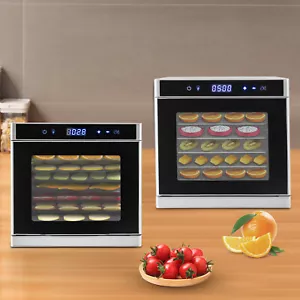 Commercial Food Dehydrator 6/8 Tray Stainless Steel Fruit Meat Jerky Dryer Timer - Picture 1 of 36
