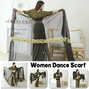 1x Women Belly Dance Malaya Scarf Sequins Scarf Performance Show Veils Props - Picture 1 of 15