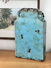 Southern Living WH Athena 12" Crackle Vase Hand Finished Unique Turquoise Rustic