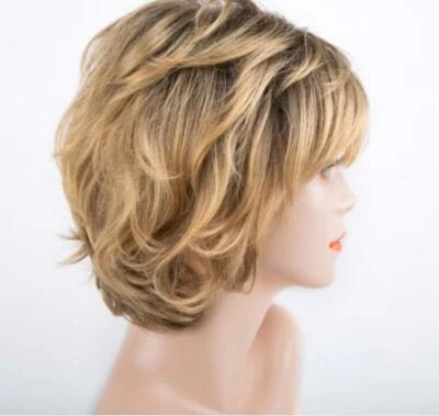 Mezcla Pelucas Rubias Marrón Cortas Corte Pixie Pelucas para Mujeres Blancas Foto 1 de 4