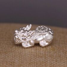 1PCS Pure 999 Fine Silver Bead Lucky Mantra Lotus Coin Pixiu Pendant All Size