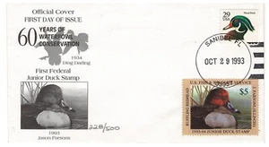 US Junior Duck Stamp JDS1 Rare 1993 Limited Edition FDC ZAYIX 0625M1042 - Picture 1 of 1