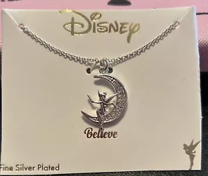 Disney Tinker Bell Necklace With Pretty Silver Charm- 18” Necklace - Picture 1 of 1