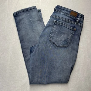 Judy Blue Boyfriend Fit Jeans Damen 13/31 Distressed Denim Splatter Artsy - Bild 1 von 10