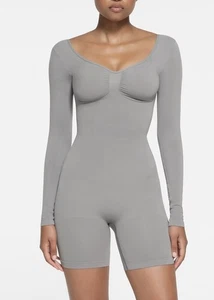 BODY SKIMS MANGA LARGA ESPALDA BAJA MEDIO MUSLO Talla L Sin Costuras Esculpido NUEVO - Imagen 1 de 15