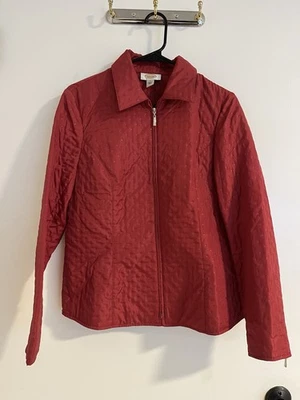 Talbots Polka Dot Lightweight Insulated Quilted Jacket Womens 8 Zip Up Packable - Image 1 of 4