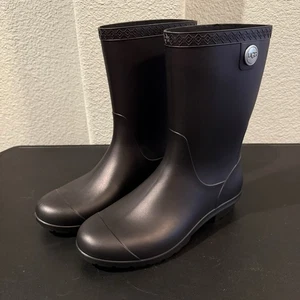 UGG Sienna Matte Women's Size 8 Boots Rain Rubber Boots Black 1100510 - Picture 1 of 7