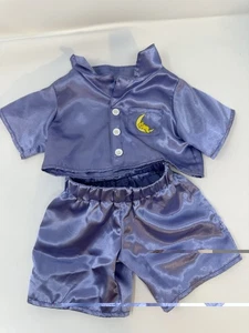 Build A Bear Pyjama Outfit Lila Satin Mond Teddybär - Bild 1 von 6
