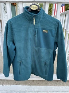 LL BEAN MEN’S XL FULL ZIP RIBBED JACKET TURQUOISE 100 % RECYCLED POLYESTER - Picture 1 of 10