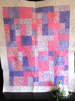 Edredón hecho a mano para niña bebé niño pequeño retazos 40x46 manta para niños rosa PÚRPURA NUEVO Foto 1 de 4