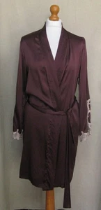 La Senza Brown pure silk Lace trimmed dressing gown size 8 / 10 - Picture 1 of 7