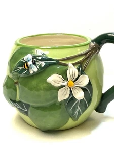 Summer Lime Mug Ceramic Stoneware Blue Sky Clayworks 16oz Coffee Bees - Picture 1 of 4