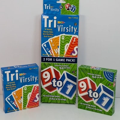 Tri-Virsity Card and 9 to 1 Dice Game Gentertainment 2-for-1 Pack 2003 New - Image 1 of 4