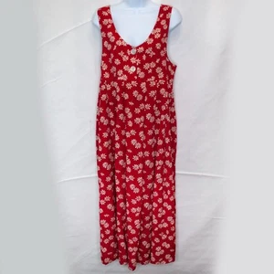 Express Floral Midi Dress Womens S Small Red Sleeveless Y2K 90s Rayon Boho Z11X - Picture 1 of 4