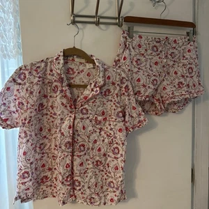 Rachel Ashwell Shabby Chic Organic Cotton Pajama Set S Batik Short Sleeve Shorts - Picture 1 of 5