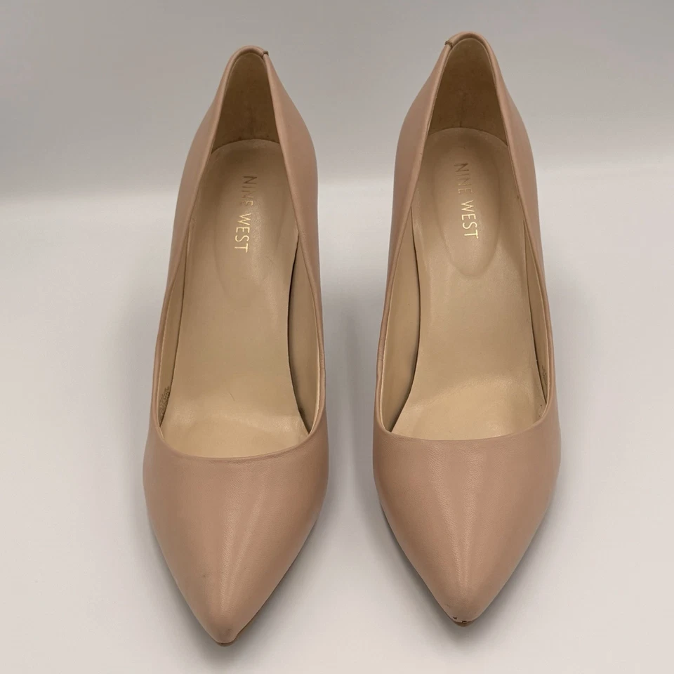 Nine West 8M Beige Pumps Womens Neutral Career Classic Versatile 4 Inch Heel - Image 1 of 4