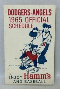 1965 LA Dodgers / Angels Baseball Pocket Schedule - Hamm's Beer - Los Angeles - Bild 1 von 3