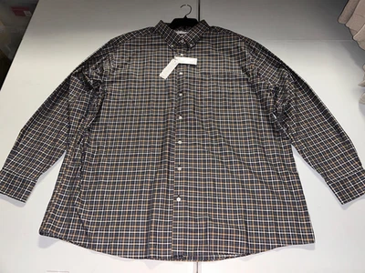 Camisa Multicolor XLT Alta Nueva con Etiquetas Roundtree & Yorke Etiqueta Dorada Marrón Sin Hierro Foto 1 de 4