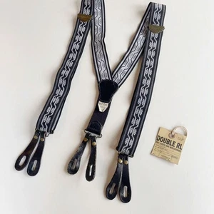 Vintage RRL Ralph Lauren Black Native Suspender Stripe Black Color Very Rare - Picture 1 of 6