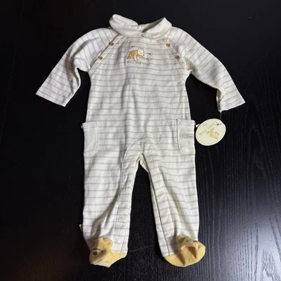Conjunto de mameluco vintage Y2K CLASSIC POOH bebé 9M a rayas con patas de una pieza nuevo con etiquetas Foto 1 de 4