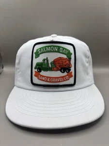Vintage Salmon Bay Mütze Kappe Riemen hinten weiß Patch Trucker Herren hergestellt USA 90er - Bild 1 von 8