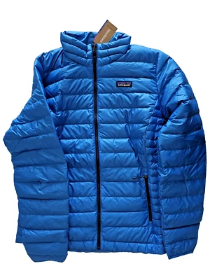 Womens L - Patagonia Down Sweater Puff Jacket LAPIZ BLUE - Eco Content Recycled - Image 1 of 4