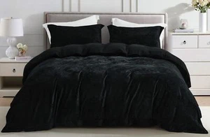 Chezmoi Collection Piers 3-Piece Luxurious Distressed Velvet Duvet Cover Set - Picture 1 of 15