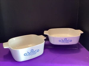 CORNING WARE - BLUE CORNFLOWER - 1 QT. & 1.5 QT. - CASSEROLE BAKING DISHES - Picture 1 of 13
