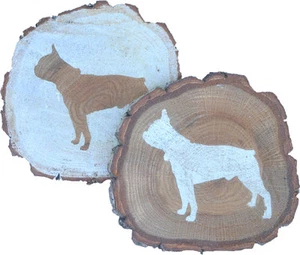 Boston Terrier Coaster Reclaimed Wood - Bild 1 von 3